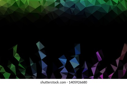 Light Multicolor, Rainbow vector shining triangular template. Glitter abstract illustration with an elegant design. Polygonal design for your web site.