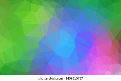 Light Multicolor, Rainbow vector shining triangular pattern. Colorful illustration in abstract style with gradient. New texture for your design.