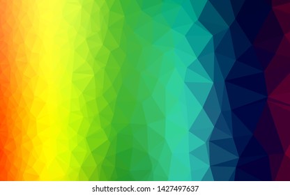 Light Multicolor, Rainbow vector shining triangular template. Triangular geometric sample with gradient.  Completely new design for your business.