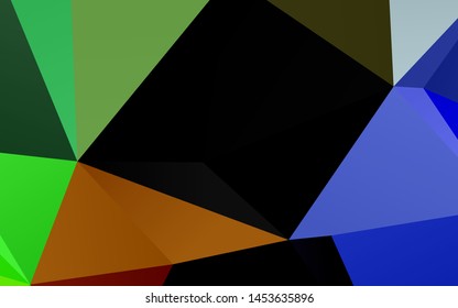 Light Multicolor, Rainbow vector shining triangular template. Geometric illustration in Origami style with gradient. The best triangular design for your business.