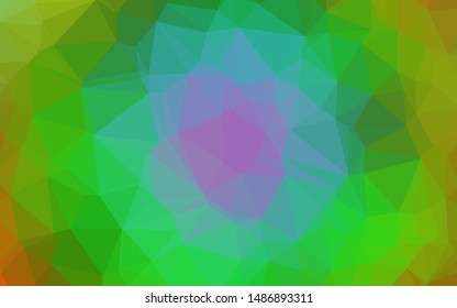Light Multicolor, Rainbow vector shining triangular background. Modern geometrical abstract illustration with gradient. Brand new style for your business design.