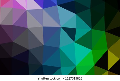 Light Multicolor, Rainbow vector shining triangular background. Geometric illustration in Origami style with gradient. Template for your brand book.