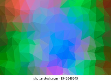 Light Multicolor, Rainbow vector shining triangular background. Modern geometrical abstract illustration with gradient. Completely new design for your business.