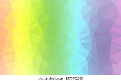 Light Multicolor, Rainbow vector shining triangular pattern. Geometric illustration in Origami style with gradient. Brand new style for your business design.