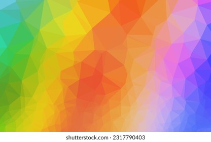 Light Multicolor, Rainbow vector shining triangular background. A completely new color illustration in a vague style. Brand new design for your business.