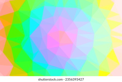 Light Multicolor, Rainbow vector shining triangular template. Colorful abstract illustration with gradient. Brand new style for your business design.