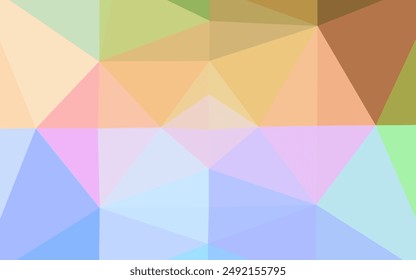 Multicolor claro, fondo triangular brillante del Vector del arco iris. Muestra geométrica triangular con gradiente.  Patrón texturizado para el fondo.