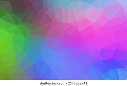 Light Multicolor, Rainbow vector shining triangular background. Shining colored illustration in a Brand new style. Polygonal design for your web site.