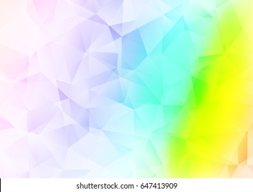 Light Multicolor, Rainbow vector shining triangular pattern. Creative geometric illustration in Origami style with gradient. The template can be used as a background for cell phones.