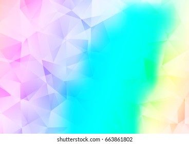 Light Multicolor, Rainbow vector shining triangular pattern. Glitter abstract illustration with an elegant design. A completely new template for your business design.