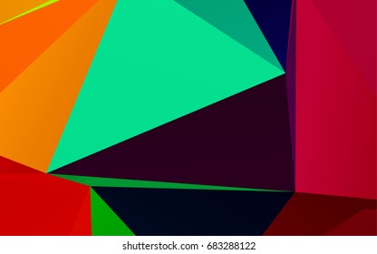 Light Multicolor, Rainbow vector shining triangular template. A vague abstract illustration with gradient. A completely new design for your business.