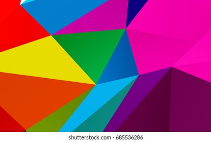Light Multicolor, Rainbow vector shining triangular background. Creative geometric illustration in Origami style with gradient. Brand-new design for your business.