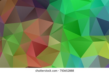 Light Multicolor, Rainbow vector shining triangular background. A completely new color illustration in a vague style. Brand-new design for your business.