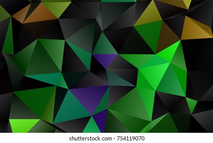 Light Multicolor, Rainbow vector shining triangular background. Triangular geometric sample with gradient.  A completely new template for your business design.