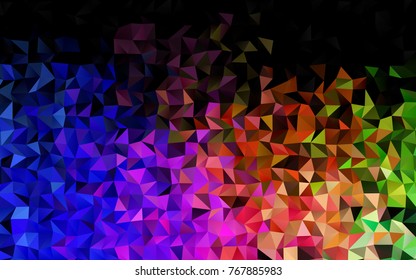 Light Multicolor, Rainbow vector shining triangular pattern. Creative geometric illustration in Origami style with gradient. The best triangular design for your business.