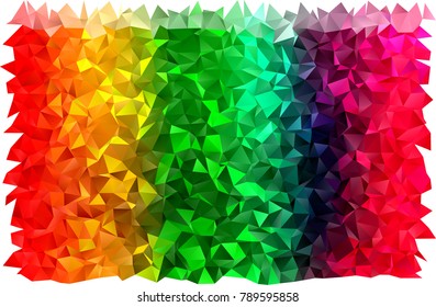 Light Multicolor, Rainbow vector shining triangular template. Glitter abstract illustration with an elegant design. The textured pattern can be used for background.