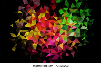 Light Multicolor, Rainbow vector shining triangular pattern. Glitter abstract illustration with an elegant design. The polygonal design can be used for your web site.