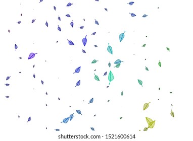 Light Multicolor, Rainbow vector sketch pattern. Smart decorative design in natural style with leaves. Brand new style for your business design.