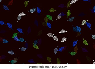 Light Multicolor, Rainbow vector sketch backdrop. Sketchy doodles with colorful gradient leaves. Completely new design for your business.