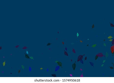 Light Multicolor, Rainbow vector sketch cover. A vague abstract illustration with leaves in doodles style. Doodle design for your web site.