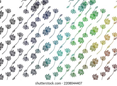 Light Multicolor, Rainbow vector sketch cover. Creative illustration in simple style with leaves. Completely new design for your business.