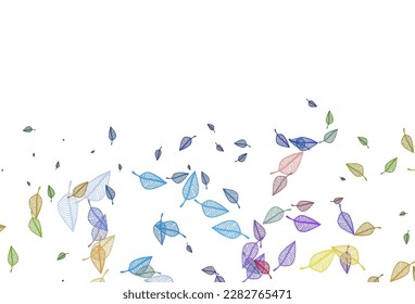 Light Multicolor, Rainbow vector sketch cover. Shining colorful illustration with leaves in doodle style. Pattern for wallpapers and coloring books.