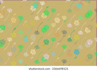 Light Multicolor, Rainbow vector sketch background. Abstract leaves with gradient on simple background. Hand painted design for wrapping, wallpaper.