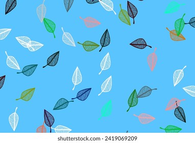 Multicolor claro, cubierta de dibujo vectorial arco iris. Diseño decorativo y elegante en estilo natural con hojas. Diseño de Doodle para su sitio web.
