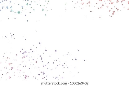 Light Multicolor, Rainbow vector of small triangles on white background. Illustration of abstract texture of triangles. Pattern design for banner, poster, cover.