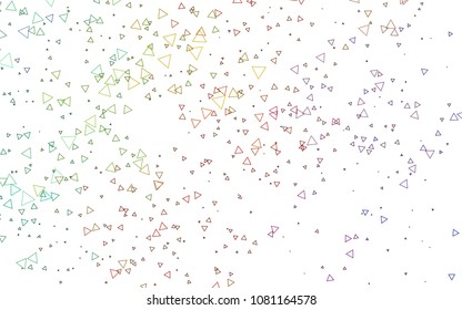 Light Multicolor, Rainbow vector of small triangles on white background. Illustration of abstract texture of triangles. Pattern design for banner, poster, cover.
