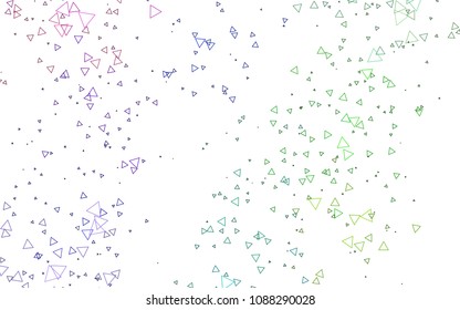 Light Multicolor, Rainbow vector of small triangles on white background. Illustration of abstract texture of triangles. Pattern design for banner, poster, cover.