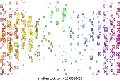 Light Multicolor, Rainbow vector of small triangles on white background. Illustration of abstract texture of triangles. Pattern design for banner, poster, cover.