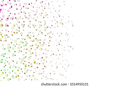 Light Multicolor, Rainbow vector  template with circles. Modern abstract illustration with colorful water drops. Pattern can be used as texture of water, rain drops.