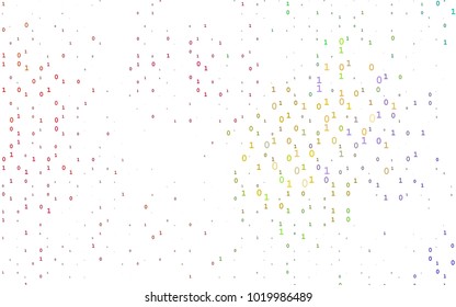 Light Multicolor, Rainbow vector template with isolated numerals. Illustration with Numeral symbols on abstract template. The pattern can be used as ads, poster, banner for books.
