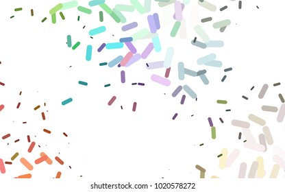Light Multicolor, Rainbow vector template with repeated sticks. Capsules on blurred abstract background with gradient. The pattern can be used as ads, poster, banner for medicine.