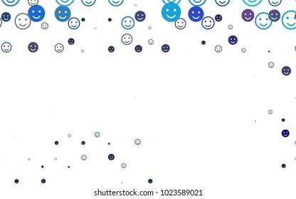 Light Multicolor, Rainbow vector template. Illustration with set of smiles in simple style. Pattern for carnival, festival fun leaflets.