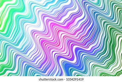 Light Multicolor, Rainbow vector template with bent ribbons. Shining illustration, which consist of blurred lines, circles. Marble style for your business design.