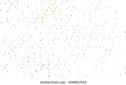Light Multicolor, Rainbow vector template with isolated numerals. Colored mathematic signs with gradient on white background. The pattern can be used for ad, booklets, leaflets of education.
