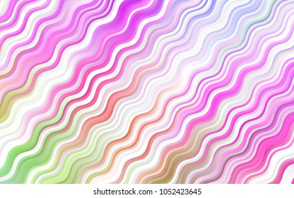 Light Multicolor, Rainbow vector template with bent lines. A sample with blurred bubble shapes. The best blurred design for your business.