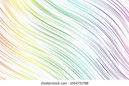 Light Multicolor, Rainbow vector template with abstract lines. Glitter abstract illustration with wry lines. New composition for your brand book.