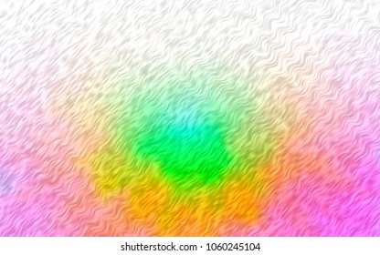 Light Multicolor, Rainbow vector template with bent lines. Blurred geometric sample with gradient bubbles.  Pattern for your business design.