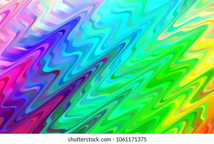 Light Multicolor, Rainbow vector template with lines, ovals. Creative geometric illustration in marble style with gradient. Brand-new design for your ads, poster, banner.