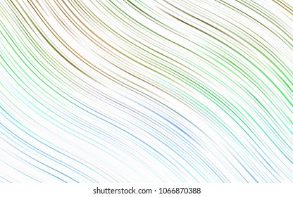 Light Multicolor, Rainbow vector template with lines, ovals. Creative illustration in halftone marble style with gradient. Brand-new design for your ads, poster, banner.