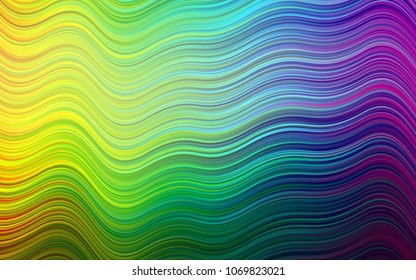 Light Multicolor, Rainbow vector template with liquid shapes. A sample with blurred bubble shapes. New composition for your brand book.