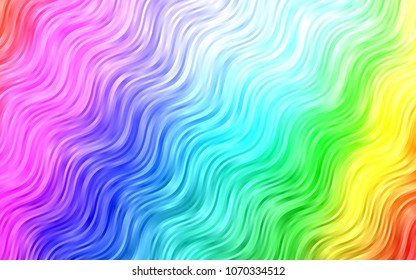 Light Multicolor, Rainbow vector template with liquid shapes. Modern gradient abstract illustration with bandy lines. The best blurred design for your business.