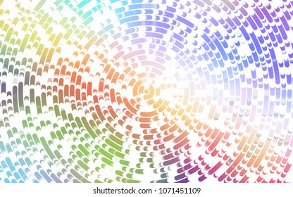 Light Multicolor, Rainbow vector template with bubble shapes. Glitter abstract illustration with wry lines. Textured wave pattern for backgrounds.