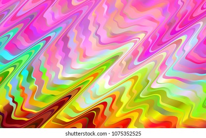 Light Multicolor, Rainbow vector template with lines, ovals. Creative geometric illustration in marble style with gradient. A new texture for your  ad, booklets, leaflets.