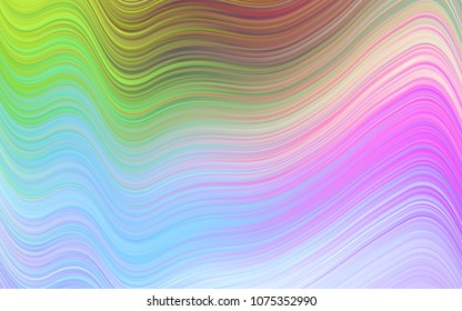 Light Multicolor, Rainbow vector template with liquid shapes. A vague circumflex abstract illustration with gradient. Pattern for your business design.