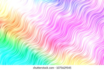 Light Multicolor, Rainbow vector template with abstract lines. Glitter abstract illustration with wry lines. The elegant pattern for brand book.