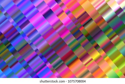 Light Multicolor, Rainbow vector template with repeated sticks. Lines on blurred abstract background with gradient. The template can be used as a background.